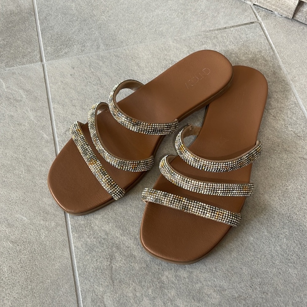 leopard flat slide sandals